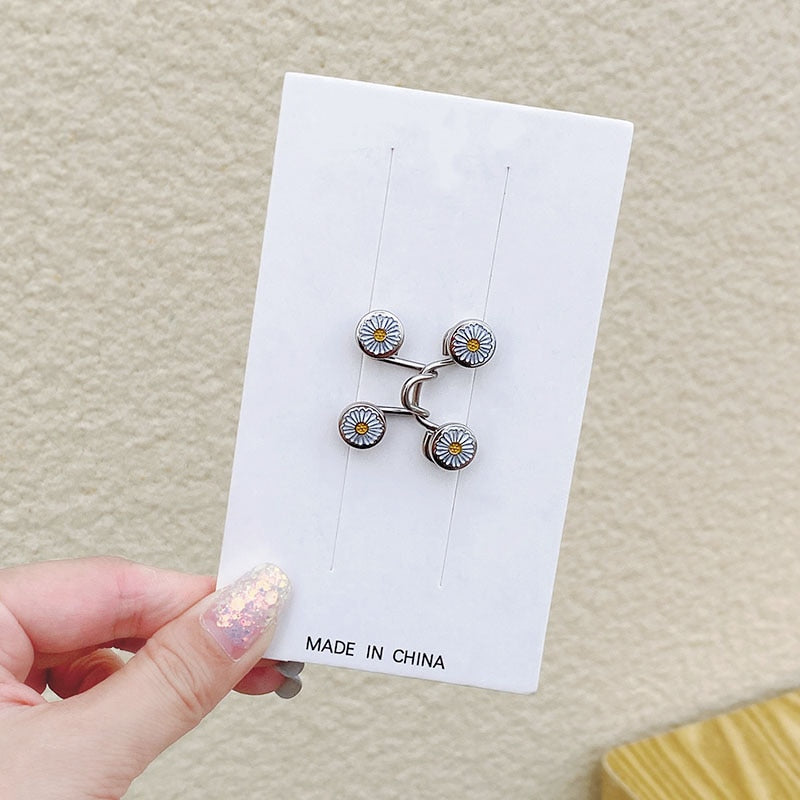 Women's Brooch Set Tighten Waist Brooches for Women Skirt Pants Jeans Adjustable Waist Clip Metal Pins Clothing Accessories