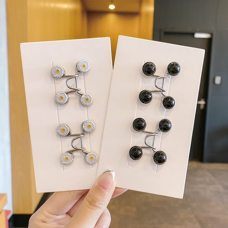 Women's Brooch Set Tighten Waist Brooches for Women Skirt Pants Jeans Adjustable Waist Clip Metal Pins Clothing Accessories