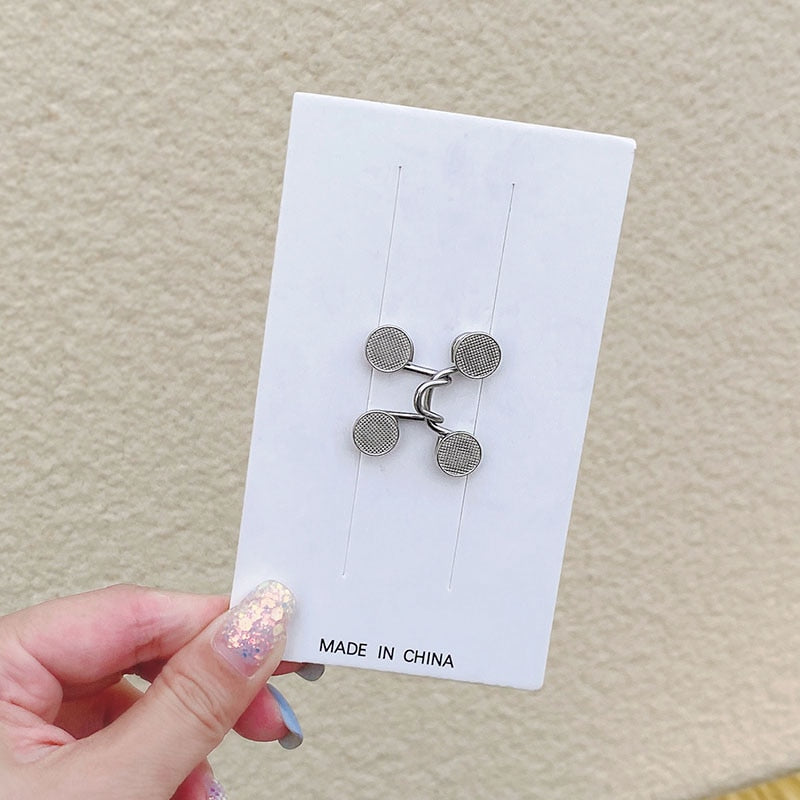 Women's Brooch Set Tighten Waist Brooches for Women Skirt Pants Jeans Adjustable Waist Clip Metal Pins Clothing Accessories