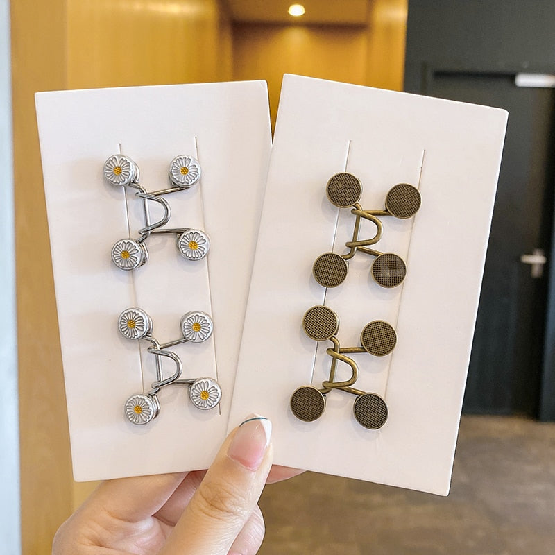 Women's Brooch Set Tighten Waist Brooches for Women Skirt Pants Jeans Adjustable Waist Clip Metal Pins Clothing Accessories