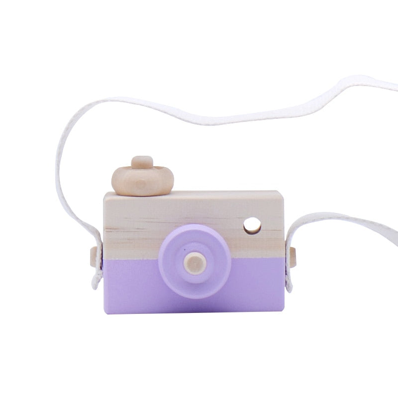 Let's Make 1pc Wooden Baby Toys Fashion Camera Pendant Montessori Toys For Children Wooden DIY Presents Nursing Gift Baby Block