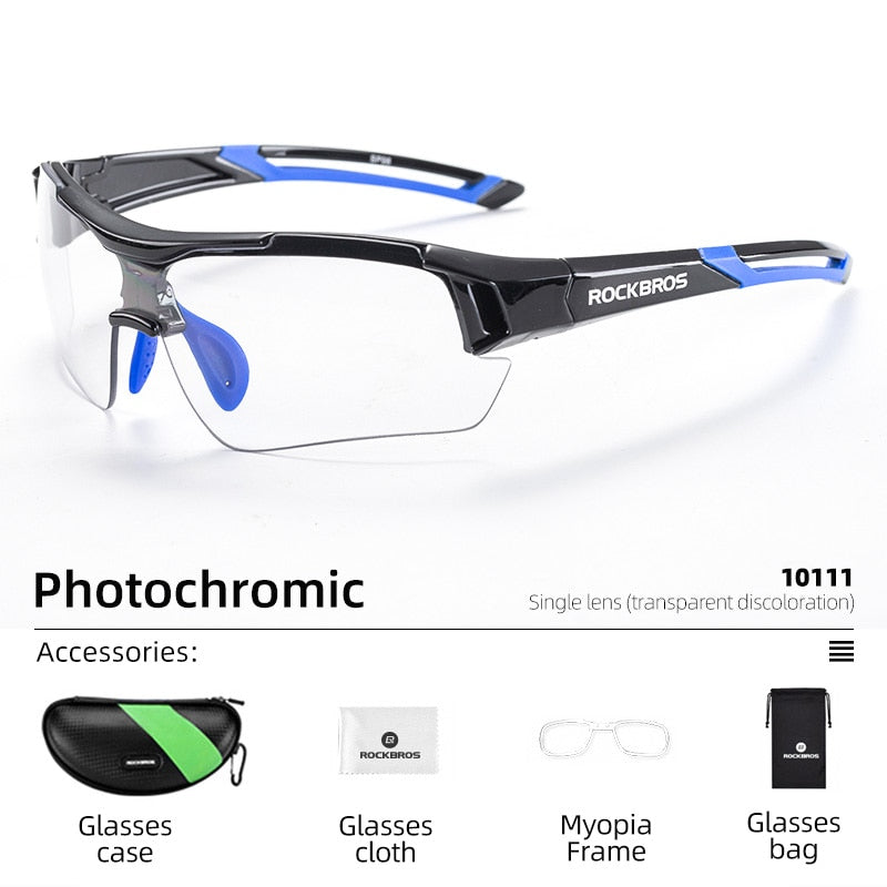 ROCKBROS Photochromic Cycling Glasses Bike Bicycle Glasses Sports Men's Sunglasses MTB Road Cycling Eyewear Protection Goggles
