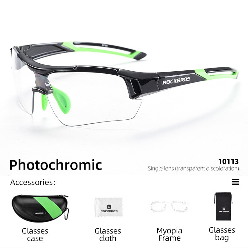 ROCKBROS Photochromic Cycling Glasses Bike Bicycle Glasses Sports Men's Sunglasses MTB Road Cycling Eyewear Protection Goggles