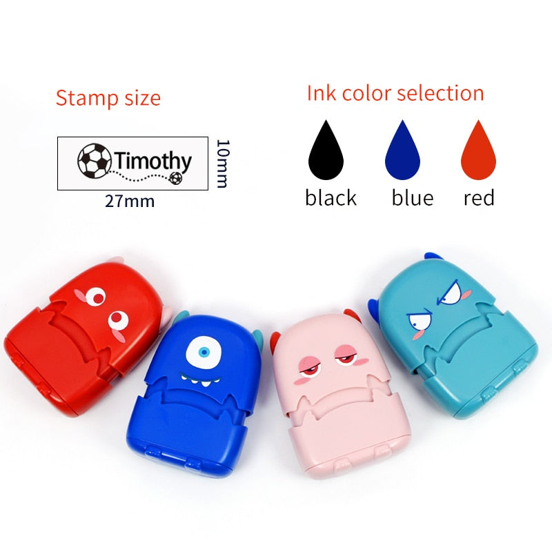 Baby Name Stamp Custom-made DIY Gift for Children Seal Student Clothes Chapter Not Easy to Fade Security Cute Monsters Toy