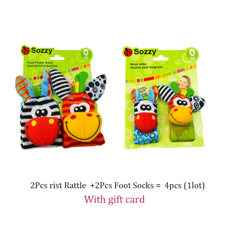 Baby Toys 0 6 12 Months Cute Stuffed Animals Baby Rattle Socks Wrist Baby Rattles Newborn Toys Make Sounds Games For Babies