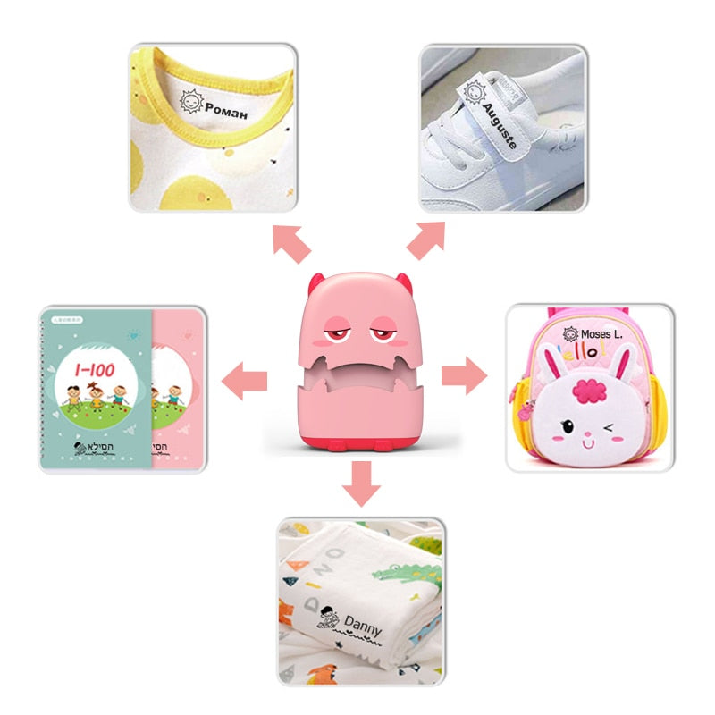 Baby Name Stamp Custom-made DIY Gift for Children Seal Student Clothes Chapter Not Easy to Fade Security Cute Monsters Toy