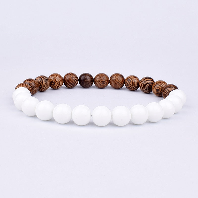 Volcanic Stone Bracelet for Men Lava Wooden 8mm Beads Bracelet Tibetan Buddha Wrist Chain Women Men Jewelry Gift New Bracelets