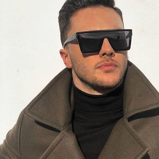 Oversized Shades Sunglasses Men Black Fashion Square Sun Glasses Male Vintage Retro Glasses Female Women Lentes De Sol Hombre