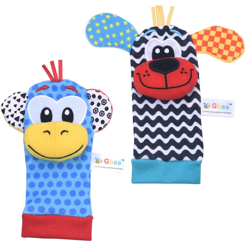 Baby Toys 0 6 12 Months Cute Stuffed Animals Baby Rattle Socks Wrist Baby Rattles Newborn Toys Make Sounds Games For Babies