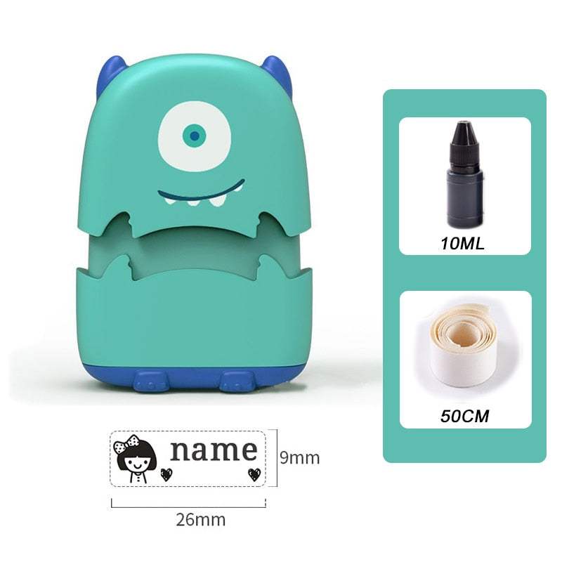 Baby Name Stamp Custom-made DIY Gift for Children Seal Student Clothes Chapter Not Easy to Fade Security Cute Monsters Toy