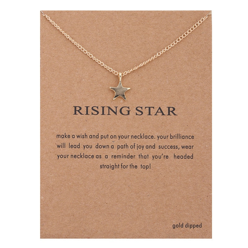 New Trendy Alloy Cute Elegant Sun Love Star Leaves Clover Unicorn Luck Pendant Necklaces for Women Fashion Accessories Jewelry