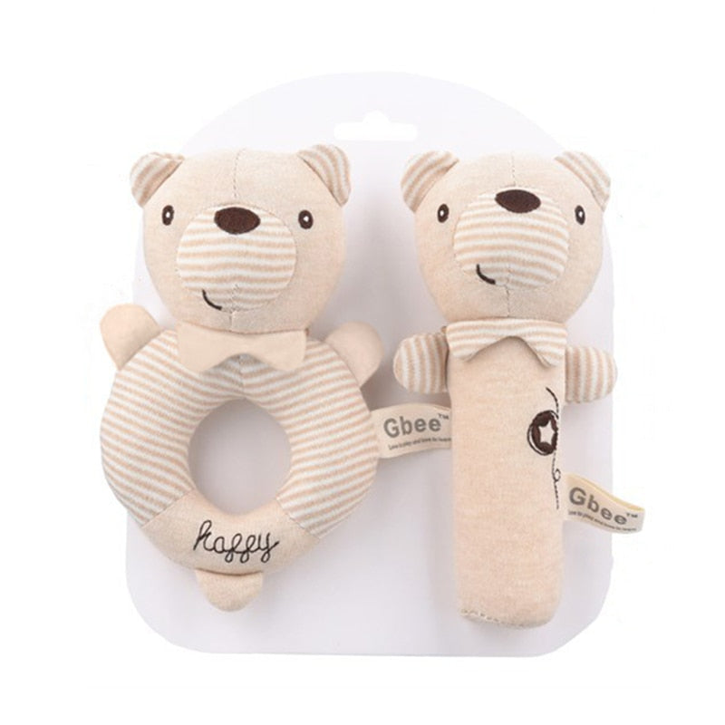 Newborn Baby Rattles Rabbit Bear Grab Ability Training Toys Infant Stroller Bed Hanging Bell Plush Dolls игрушки для детей