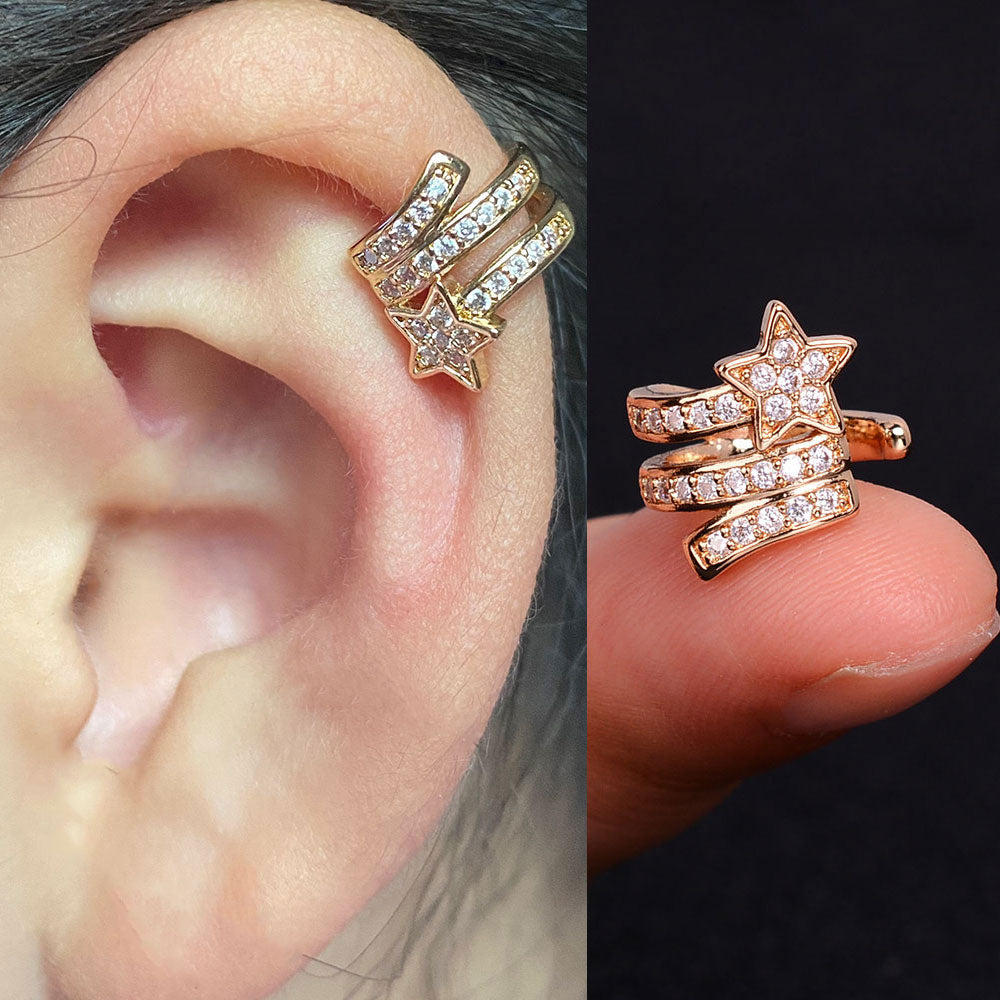 1Pc Helix Cartilage Conch Fake Without Piercing Ear Cuffs Earcuff Wrap Rock Earring Cuff No Piercing Women Clip Adjustable