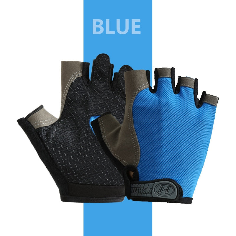 Professional Gym Fitness Breathable Anti-Slip Women Men Half Finger Summer Fishing Cycling Fingerless Gloves Female Bicycle Bike