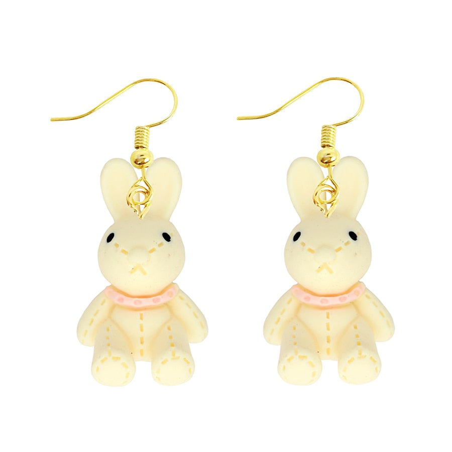 Women Earring Resin Drop Funny Custom Cute Girls Gift Eardrop Kids Animal Duck Frog Rabbit Owl Cub Gummy Flamingo