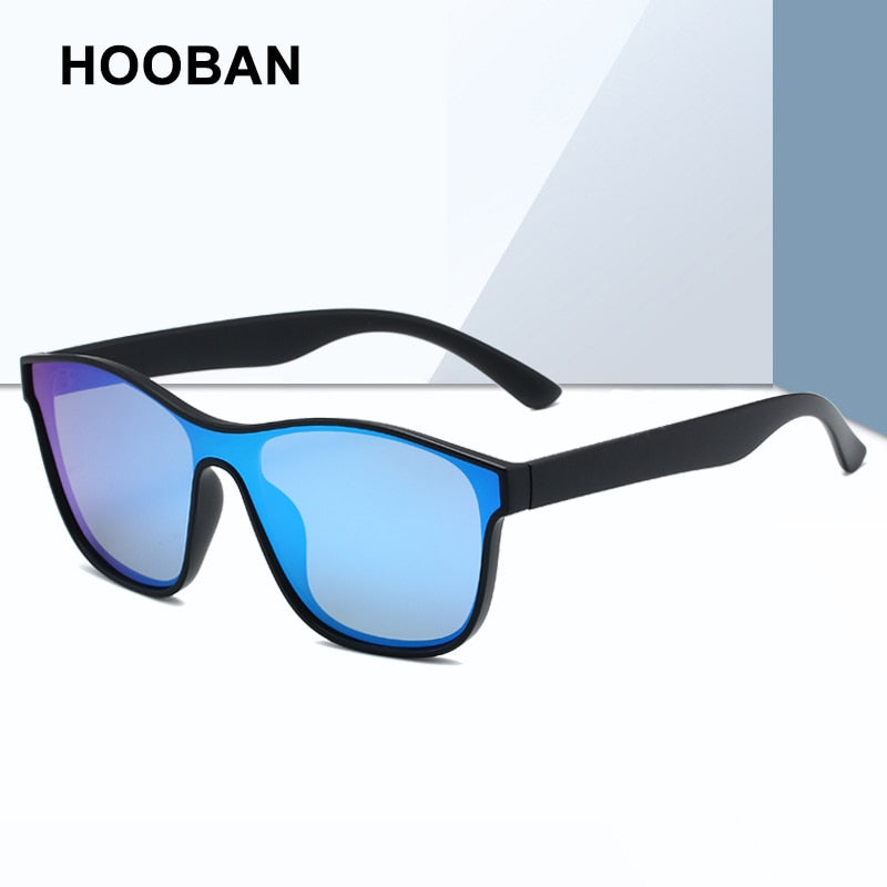 HOOBAN 2022 New Square Polarized Sunglasses Men Women Fashion Square Male Sun Glasses Brand Design One-piece Lens Eyewear UV400
