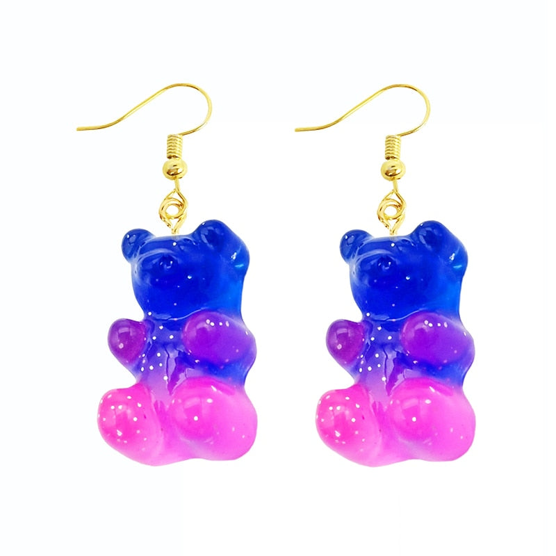 Women Earring Resin Drop Funny Custom Cute Girls Gift Eardrop Kids Animal Duck Frog Rabbit Owl Cub Gummy Flamingo