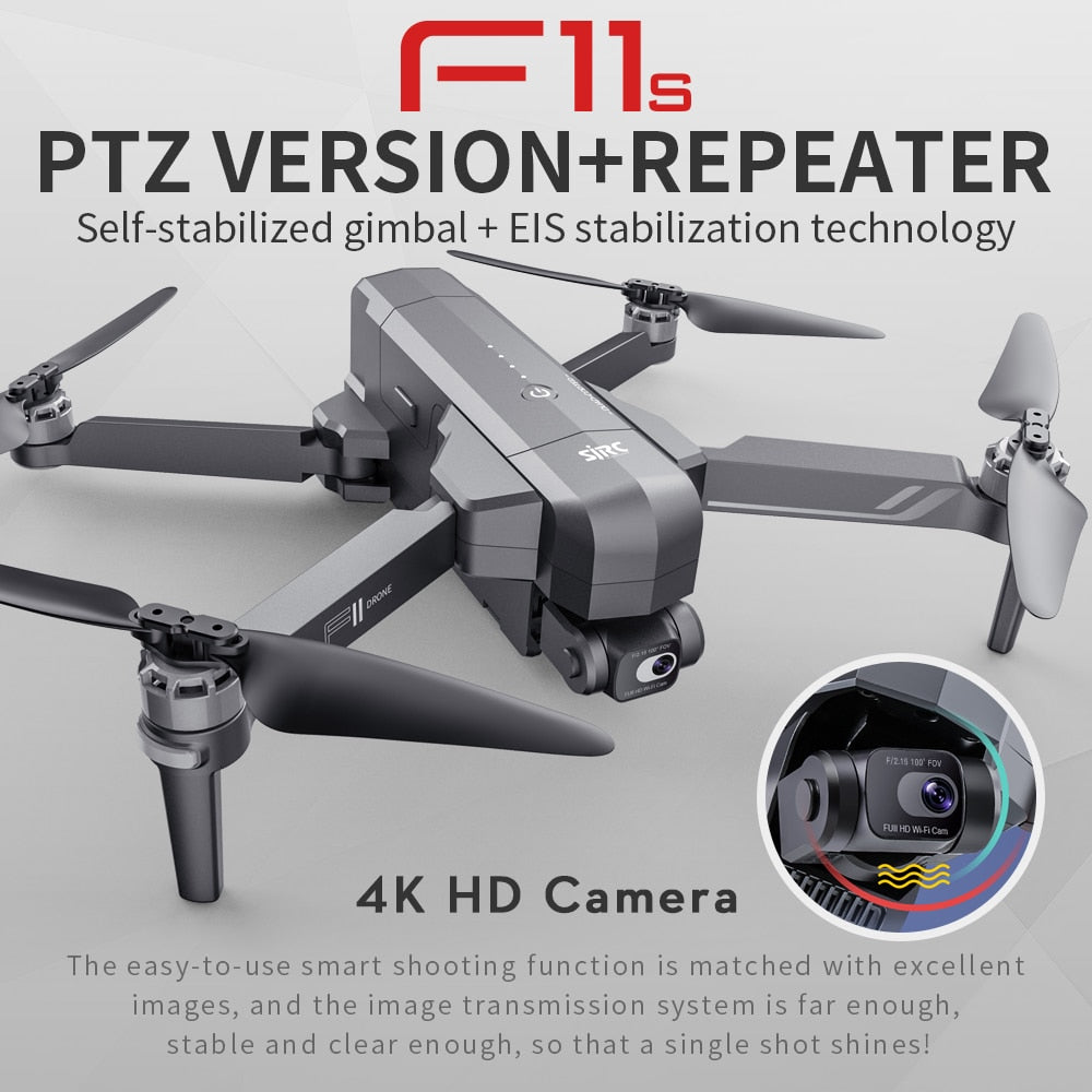 CSF F11S Pro Drone 4k Profesional Camera 3KM WIFI GPS EIS 2-axis Anti-Shake Gimbal FPV Brushless Quadcopter RC Helicopter Dron