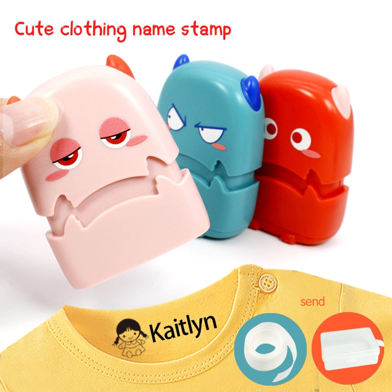 Baby Name Stamp Custom-made DIY Gift for Children Seal Student Clothes Chapter Not Easy to Fade Security Cute Monsters Toy