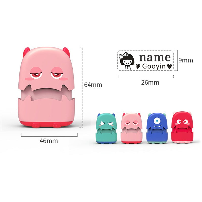 Baby Name Stamp Custom-made DIY Gift for Children Seal Student Clothes Chapter Not Easy to Fade Security Cute Monsters Toy