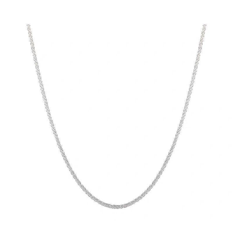 2021 Popular Silver Colour Sparkling Clavicle Chain Choker Necklace Collar For Women Fine Jewelry Wedding Party Birthday Gift