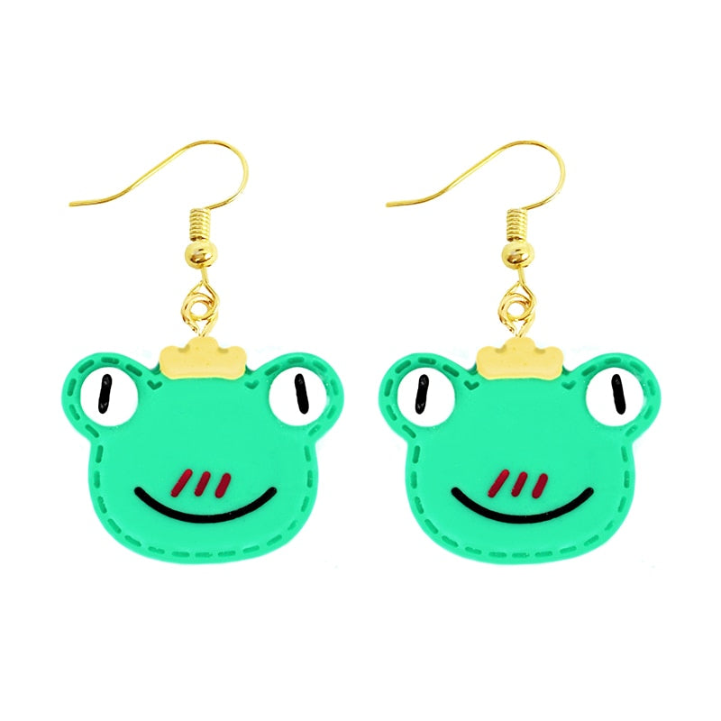 Women Earring Resin Drop Funny Custom Cute Girls Gift Eardrop Kids Animal Duck Frog Rabbit Owl Cub Gummy Flamingo