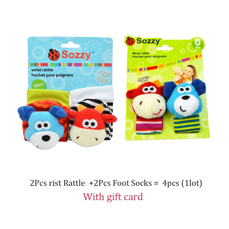 Baby Toys 0 6 12 Months Cute Stuffed Animals Baby Rattle Socks Wrist Baby Rattles Newborn Toys Make Sounds Games For Babies