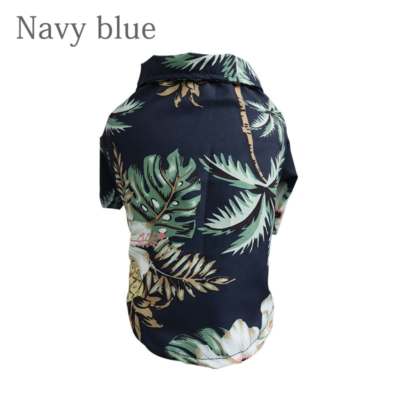 Summer Pet Dog Clothes Hawaiian Style Leaf Printed Beach Shirts for Puppy Small Large Cat Dog Chihuahua Costume Pet Clothing