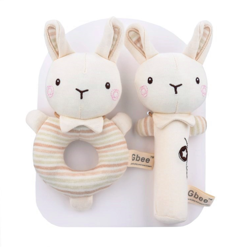 Newborn Baby Rattles Rabbit Bear Grab Ability Training Toys Infant Stroller Bed Hanging Bell Plush Dolls игрушки для детей