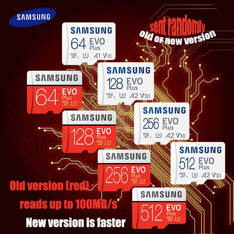 SAMSUNG EVO Plus Memory Card 32GB/SDHC 64GB/128GB/256GB/512GB SDXC Micro SD/TF Flash Cards MicroSD UHS-1 For Phone Drone Camera