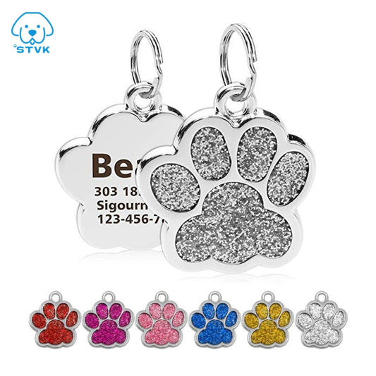 Personalized Engraving Pet Cat Name Tags Customized Dog ID Tag Collar Accessories Nameplate Anti-lost Pendant Metal Keyring