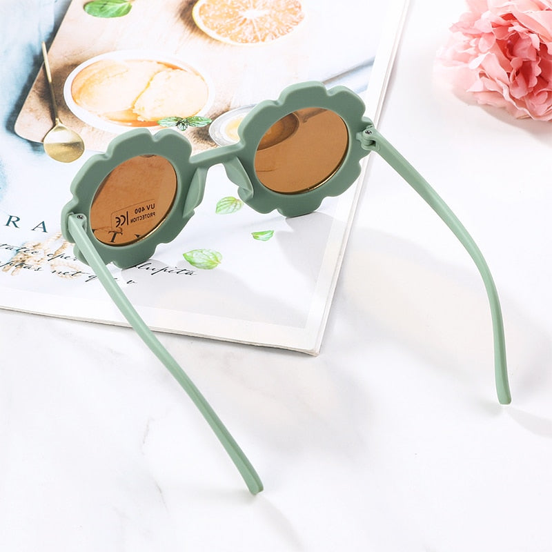 New Sun Flower Round Cute kids sunglasses UV400 for Boy girls toddler Lovely baby sun glasses Children Oculos de sol