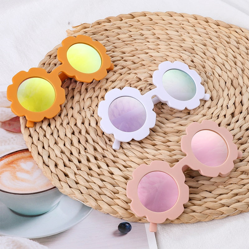 New Sun Flower Round Cute kids sunglasses UV400 for Boy girls toddler Lovely baby sun glasses Children Oculos de sol