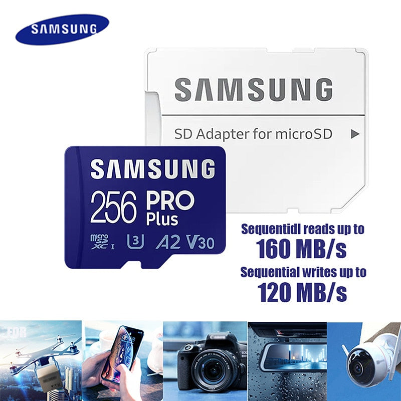 SAMSUNG Original Micro SD 32GB 64GB Memori Memory Card C10 TF MicroSD Cards SDXC 128GB 256GB 512GB U3 4K For Phone Drone Camera