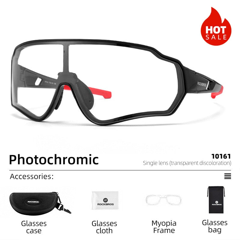 ROCKBROS Photochromic Cycling Glasses Bike Bicycle Glasses Sports Men&#39;s Sunglasses MTB Road Cycling Eyewear Protection Goggles